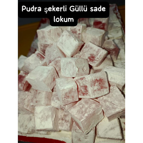 Pudra şekerli güllü sade lokum